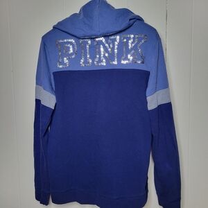 VS PINK Blue Navy Silver Sequin Hoodie
